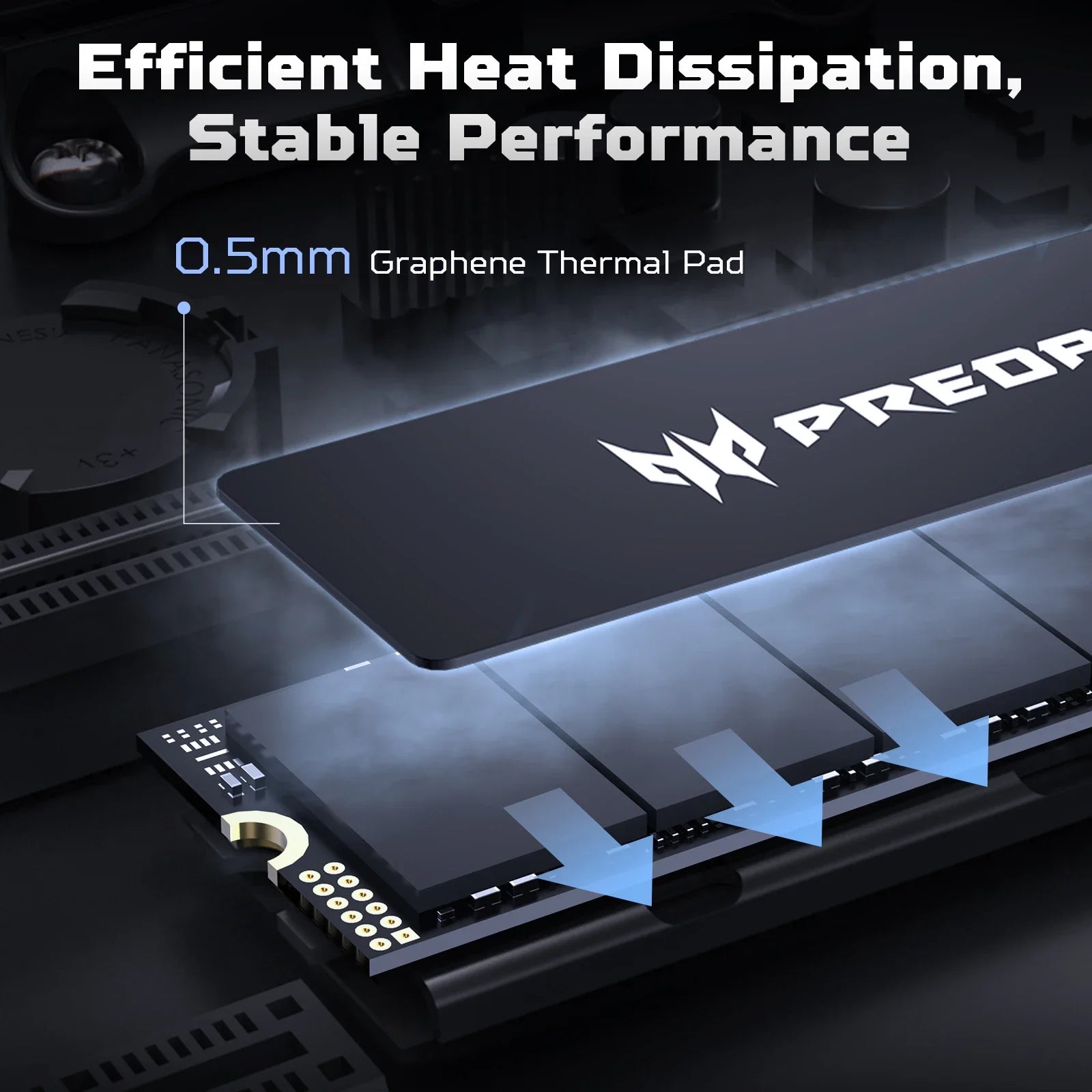 ACER PREDATOR GM6 NVMe SSD, 1TB/2TB M.2 2280 Game Drive, Read Speed up to 7200MB/s, PCIe Gen4 NVMe, High Performance Gaming