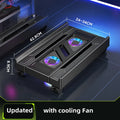 Mobile PC Tower Stand Adjustable Computer CPU Holder Telescopic Desktop Stand CPU Cart with RGB Cooling Fan Heat Dissipation