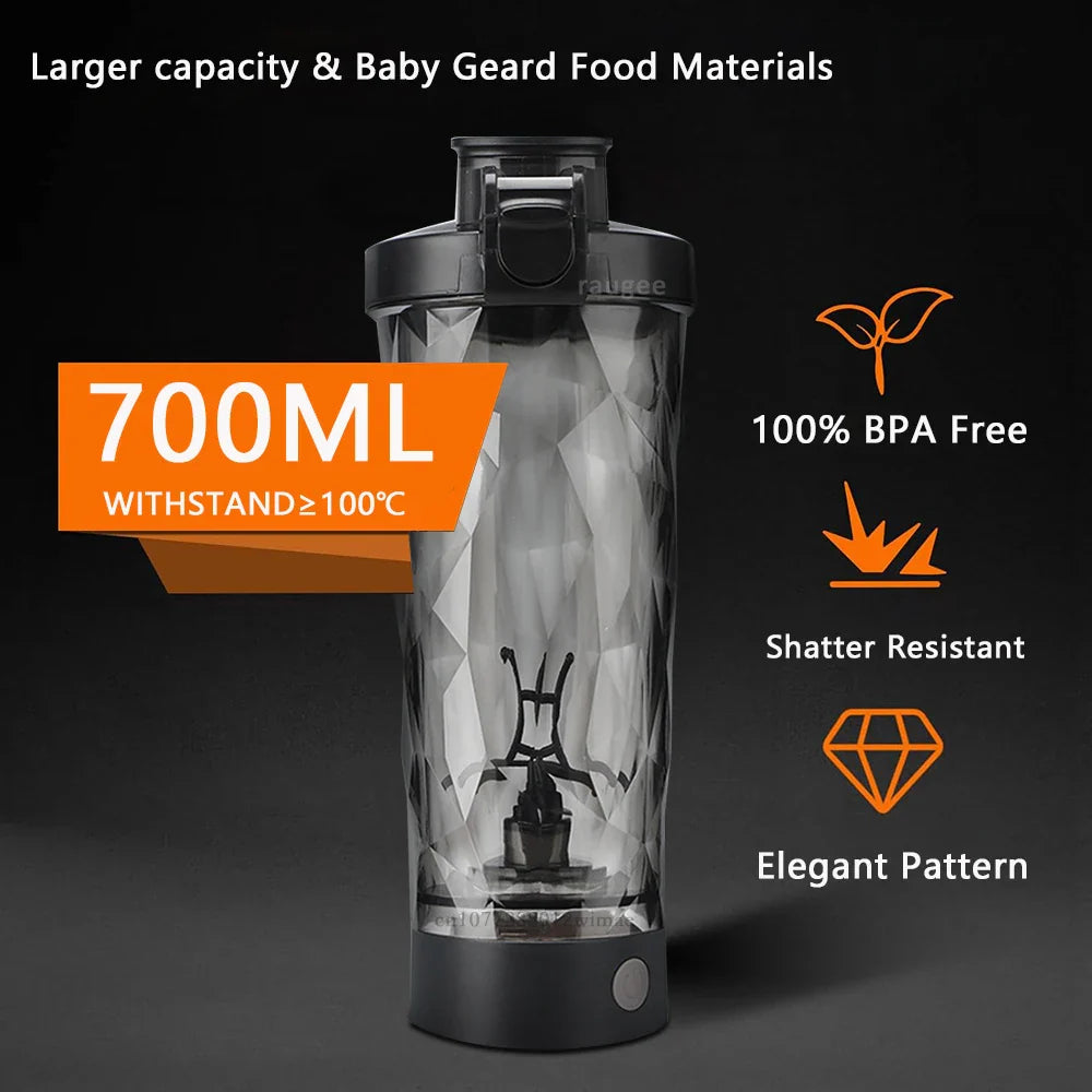Portable Protein Shaker Cup for Gym Running Mixing Cup USB Rechargeable Automatic Mixing Mug Protein Powder Milk Coffee Mixer
