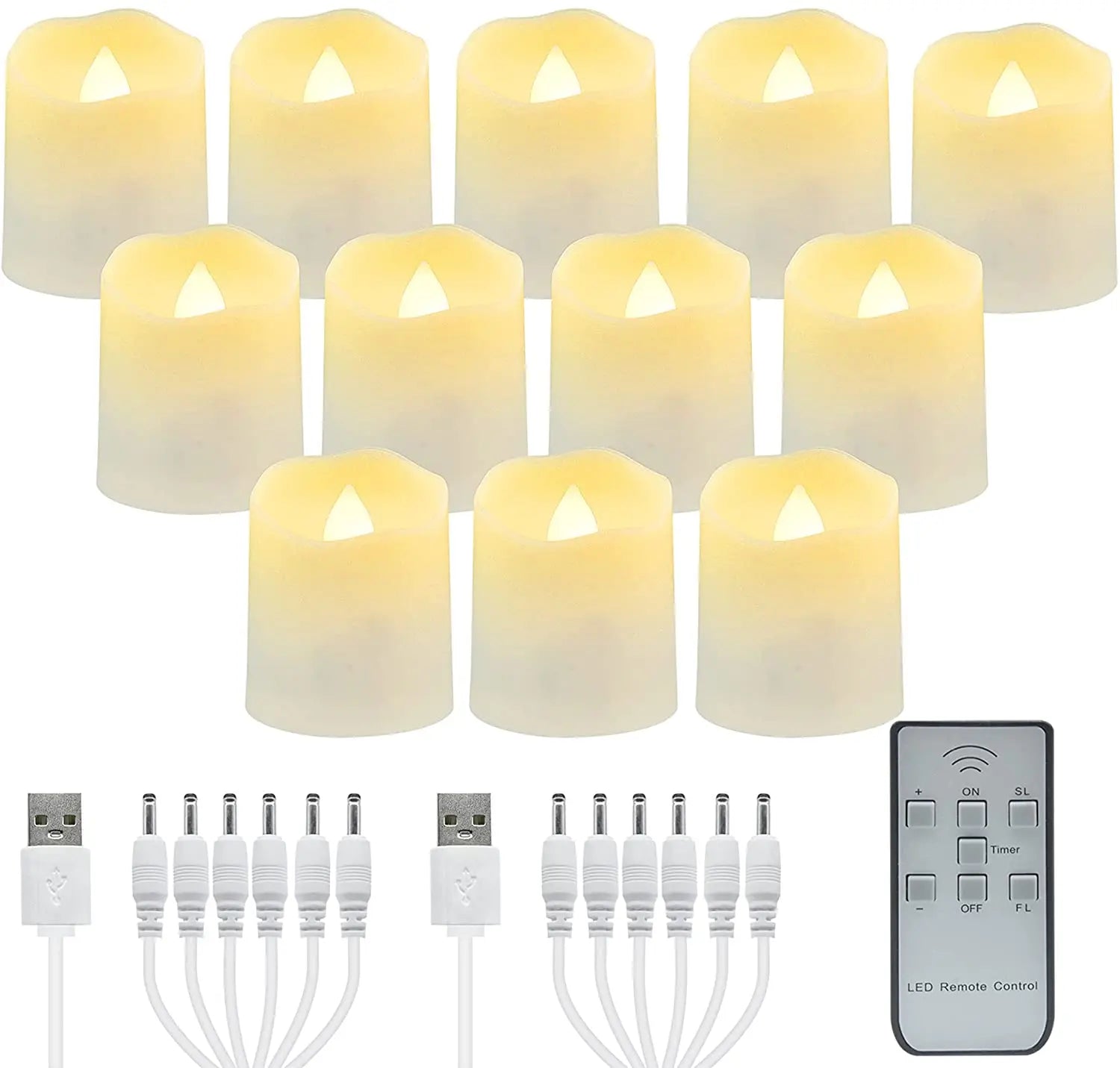 Led Candles Timer Remote Rechargeable LED Light Flameless For Wedding Room Garden Holiday Lighting Home Decor Tea Candle Lamp
