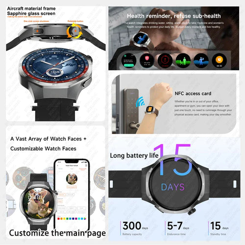 2025 New BOXUXING Watch 5 MAX Smart Watch AMOLED Screen NFC GPS Tracker Bluetooth Call Health Waterproof Smartwatch Men Women