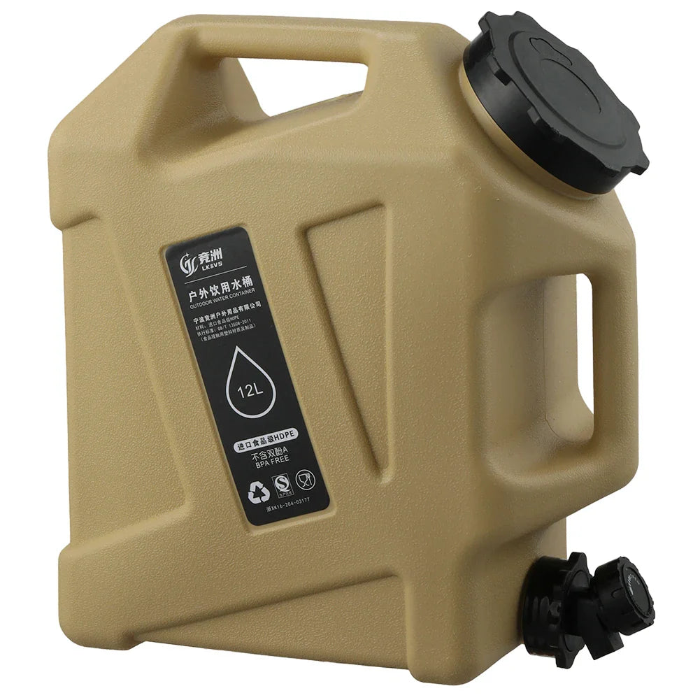 12L/10L Portable Camping Water Jug with Faucet Water Tank for Car Drinking Carrier Camping Large Capacity Water Storage Bucket