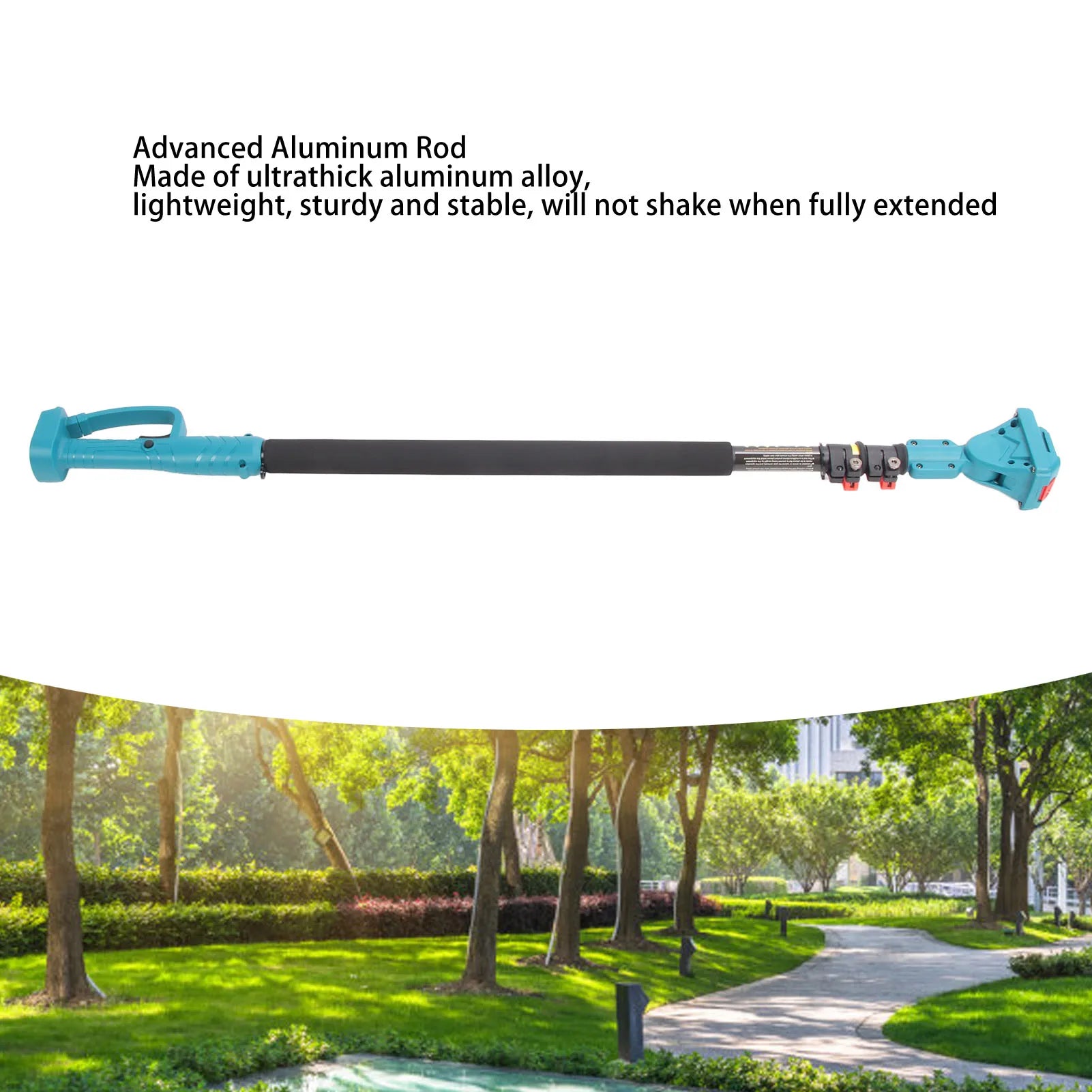 Cordless Pruning Extension Pole 4.27 To 8.2ft Telescoping 180 Degree Rotatable Head High Branch Trimming Pole