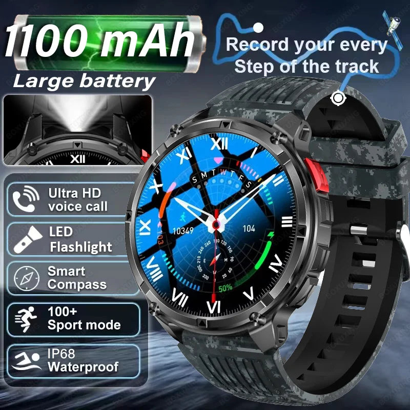 2026 New T-Rex3 Pro 1100mAh Battery Smart Watch GPS path IP68 Waterproof Sports Run tracker Outdoor Compass Military Smartwatch
