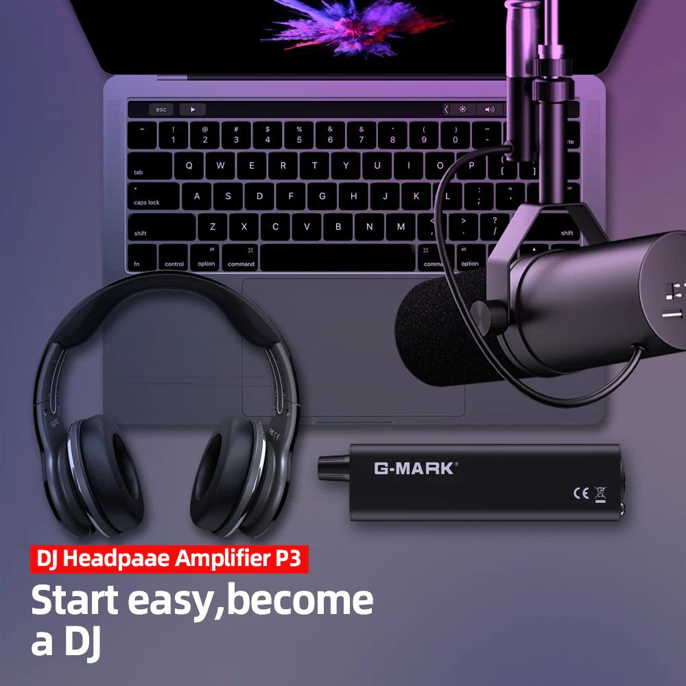 Headphone Amplifier G-MARK P3 Personal In-Ear Monitor Amplifier Stereo/Mono For Musicians DJ Stage Built-in Lithium Battery