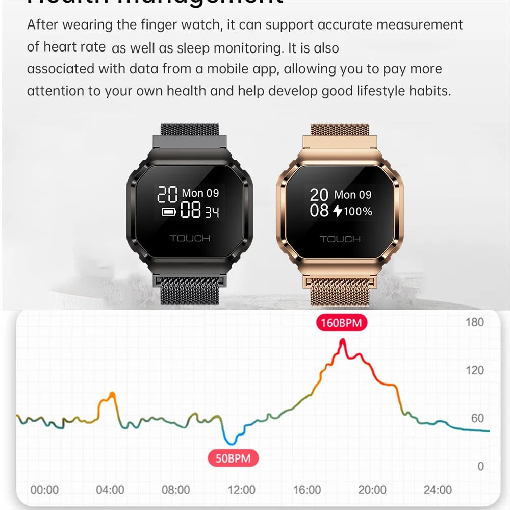New 0.49" OLED Screen Smart Ring Exclusive Couple Interaction Heart Rate Sleep Watches 5ATM Waterproof Sports Bracelet Ring