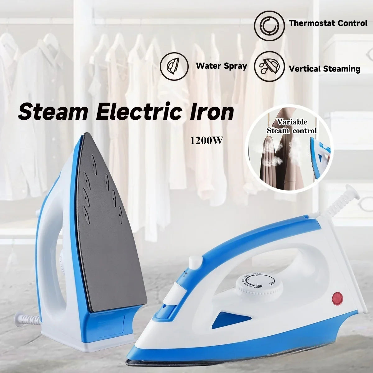 Steam Drying And Ironing Dual-Purpose Iron For Household Wrinkle Removal, Handheld Electric Iron