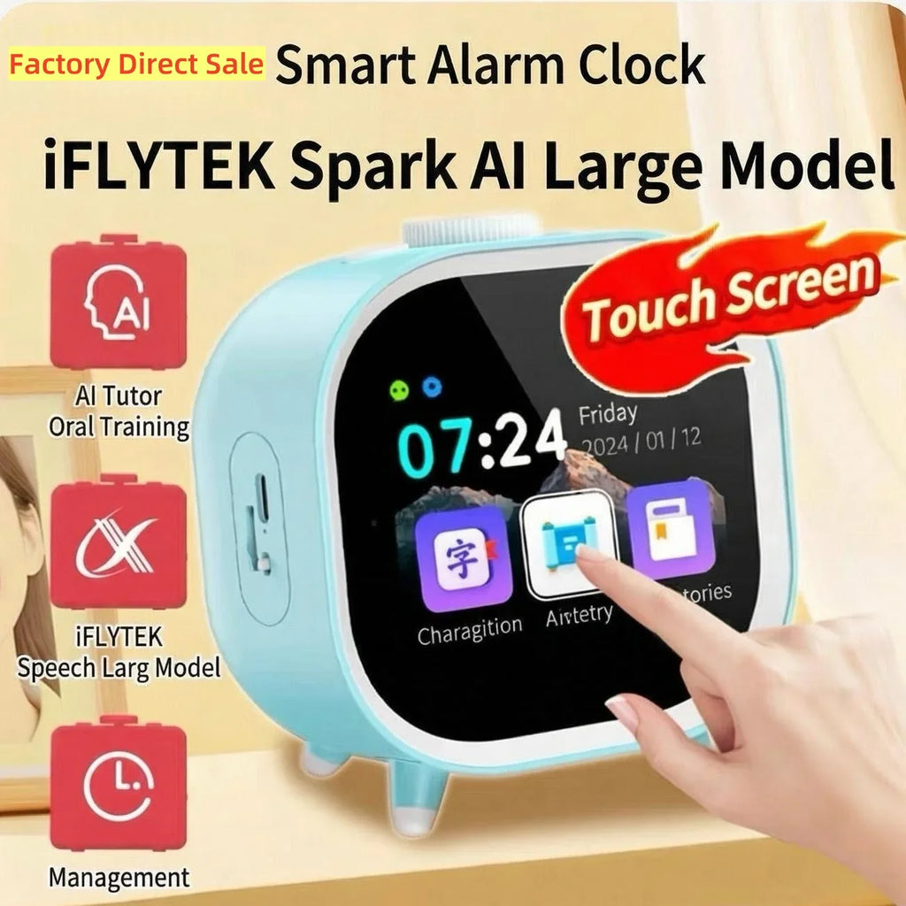 AI Smart Alarm Clock Talking Buddy Educational Toy for Kids Music/Stories Player Pomodoro Timer Cool Robot Gift for Boys Girls