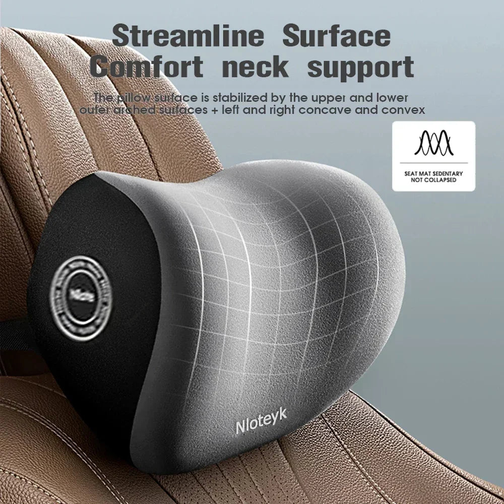 Car Memory Foam Lumbar Support Cushion, Polyester Fabric, Anti-Slip, Washable, Ergonomic Design, Slow Rebound Memory Material