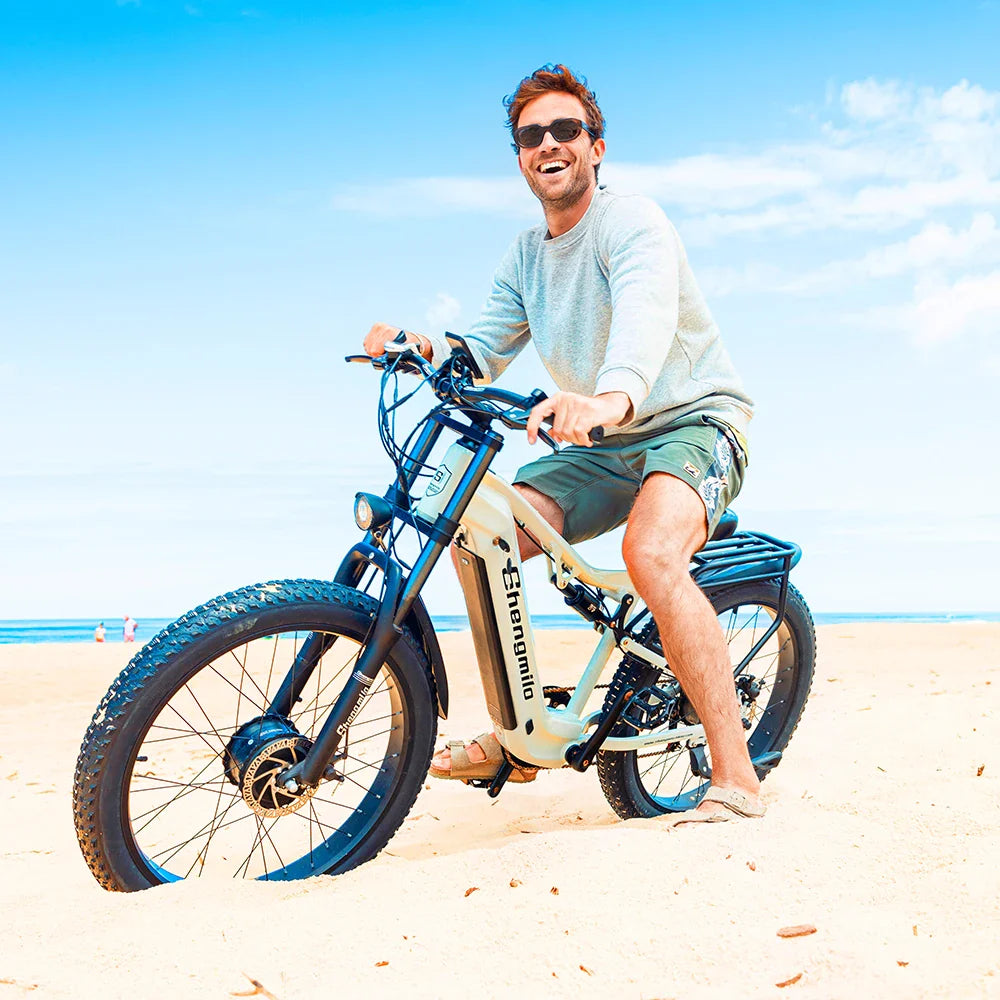 Shengmilo S600 Adult 1000W*2 E-bike Men's E-Mountain ebike with Two Motor, 48V840WH Battery,26" Fat Tire Electric Bike