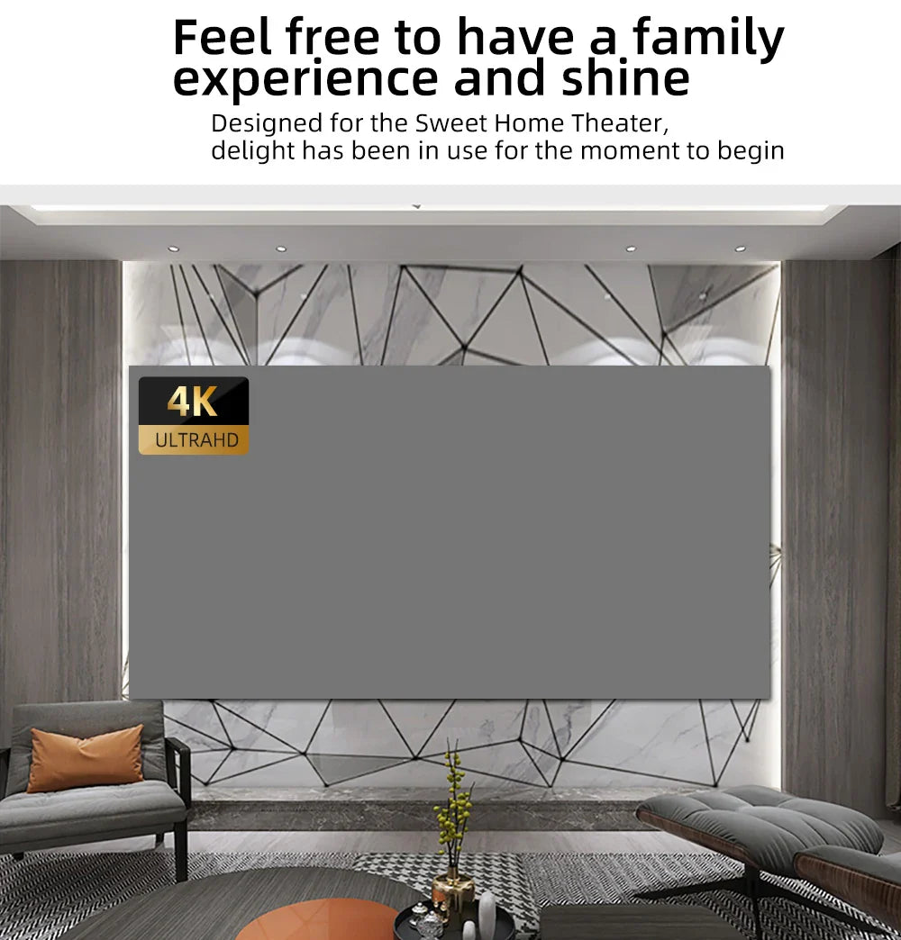60-110 inch simple anti light screen suitable for office, outdoor, and indoor use, portable projection screen