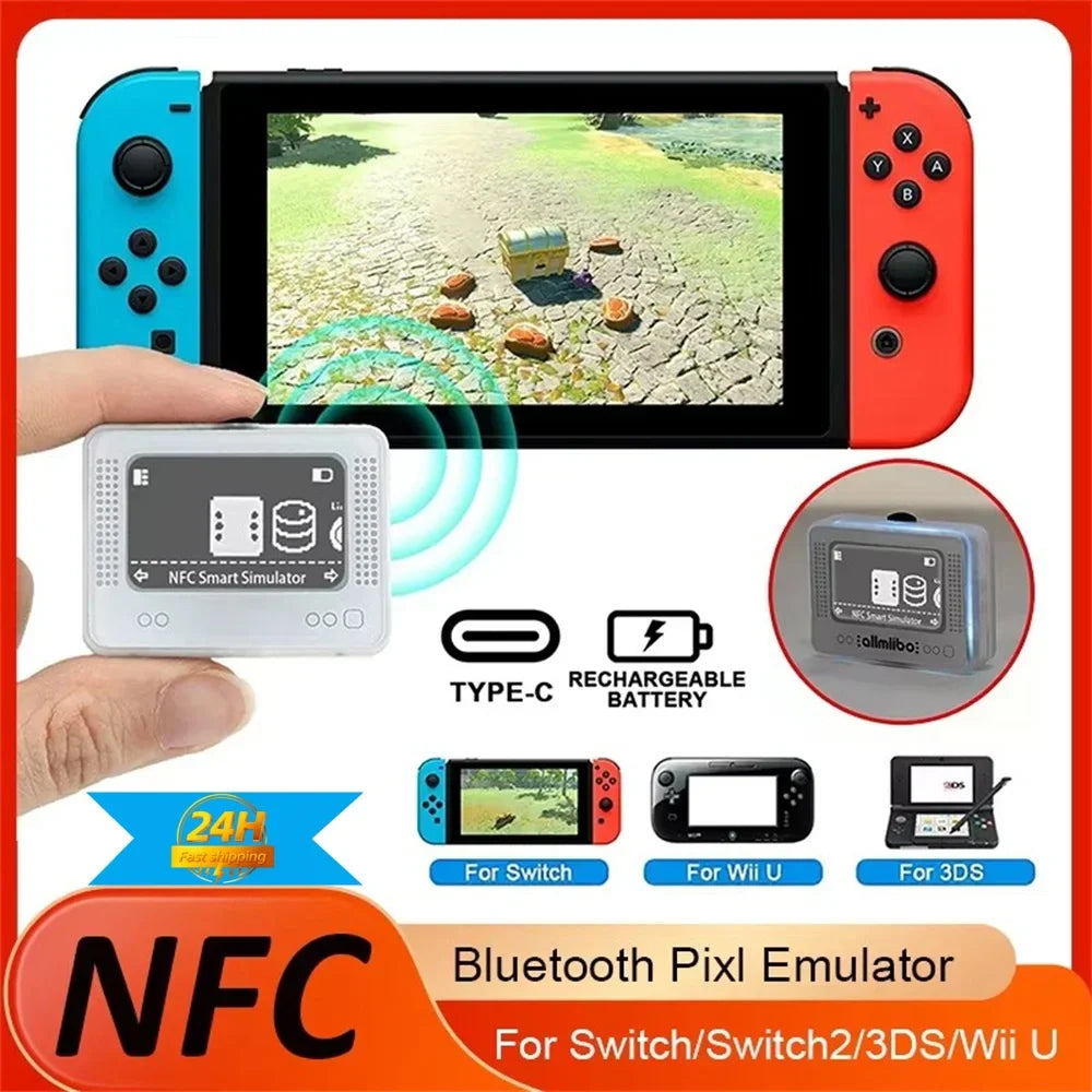 For Amiibo NFC Pixl Emulator Simulator Chargeable Bluetooth Intelligent Simulator for Switch2/Switch WiiU 3DS Game Accessories