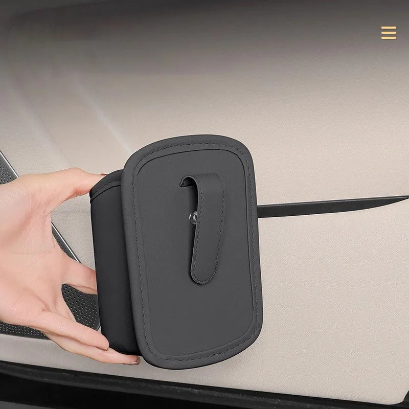 Kcimo PU Leather Car Door Cup Holder Box Back Clip Design Drink Rack Storage Bin Universal Car Seat Back Water Cup Box Organizer