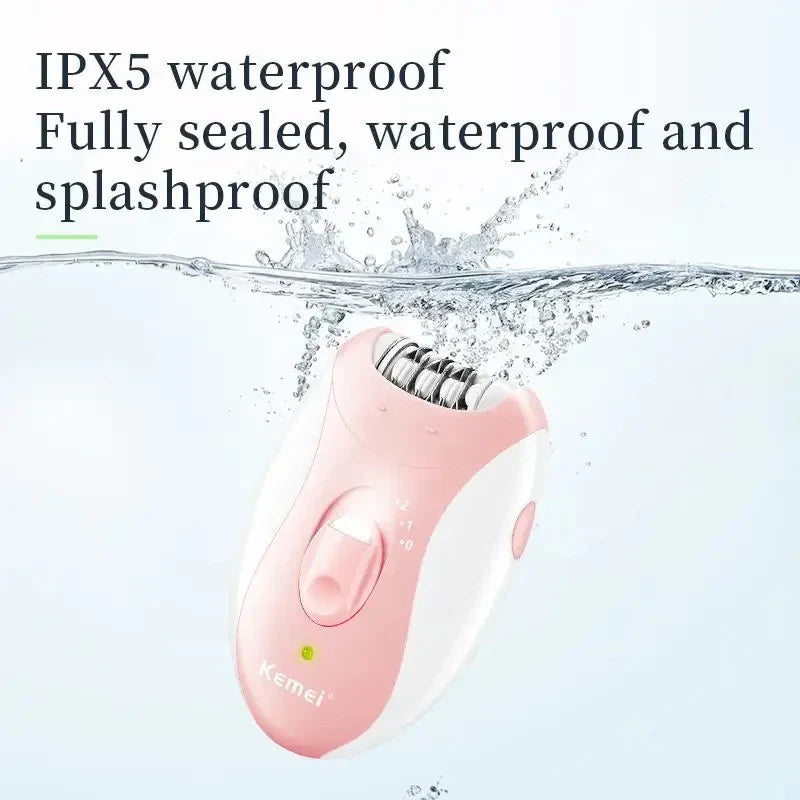 Kemei Women Epilator Electric Hair Removal Facial Body Lady Bikini Legs Arms Armpit Hair Remover Underarms Rechargeable