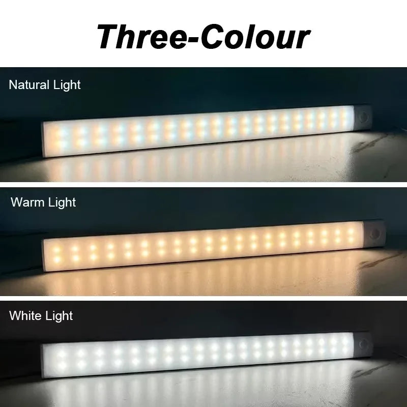 Motion Sensor Night Light USB Rechargeable Wireless Lamp Under Cabinet Led Lights for Kitchen Cabinet Bedroom Wardrobe Lighting