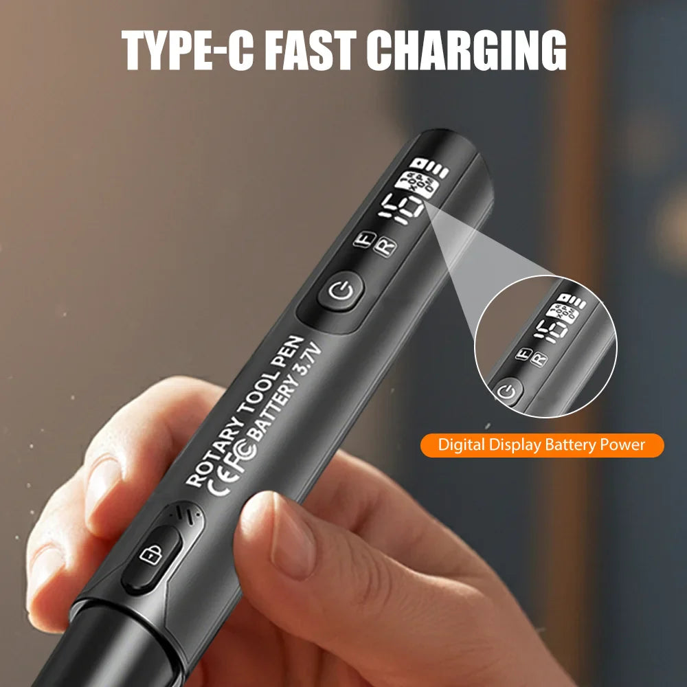 Electric Mini Grinder Engraving Pen 6000-16000r Wireless Grinder 6-speed Adjustable Cordless Micro Rotary Tools Drill