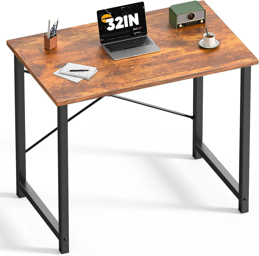 32-inch Modern Computer Desk with X-Brace Support, Waterproof MDF Top, 265lb Capacity for Home Office Study