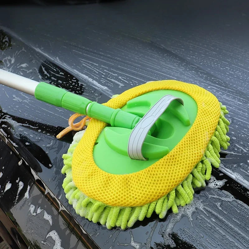 Car Cleaning Brush Detailing Long Handle Super Absorbent Car Wash Brush Telescoping Adjustable Cleaning Mop Auto Accessories