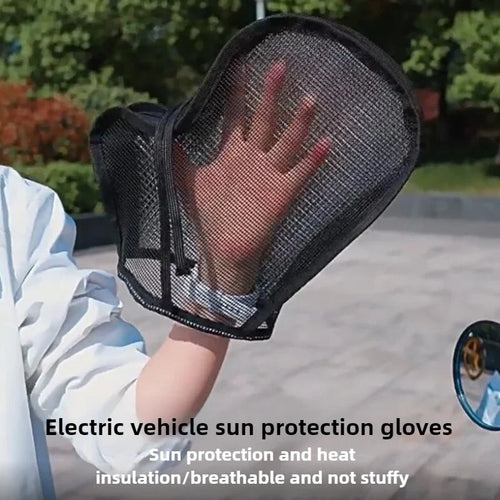 1pair Summer Motorcycle Handlebar Muffs Sun Protection Gloves Breathable Waterproof Oxford Cloth Mesh Riding Gloves