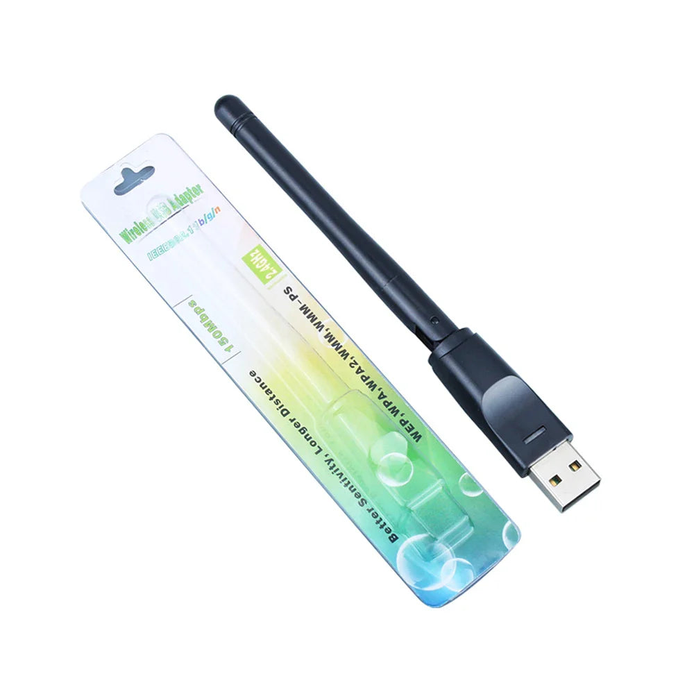 150Mbps MT7601 Wireless Network Card Mini USB WiFi Adapter LAN Wi-Fi Receiver Dongle Antenna 802.11 b/g/n for Digital STB