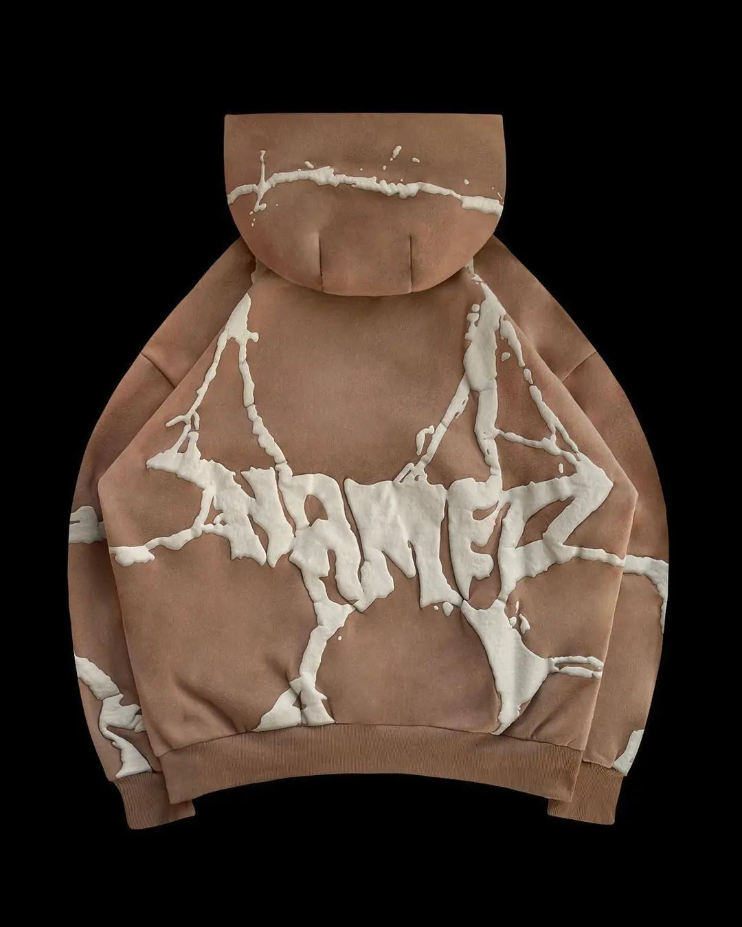 Plus Size Hooded Sweatshirt Set with Foam Print (3 Colors)