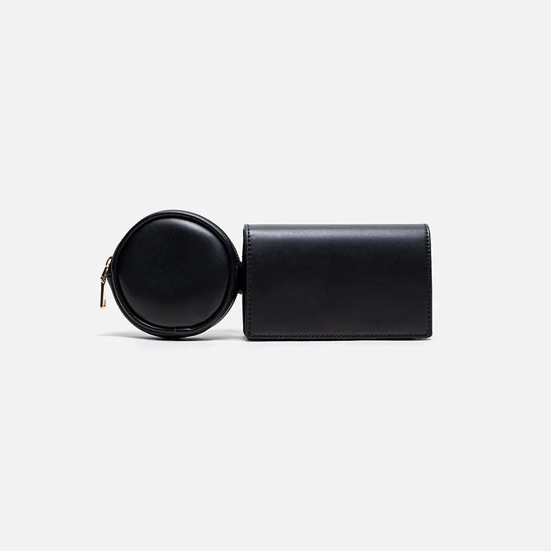 Fashionable Color-Block Geometric Wallet and Fanny Pack
