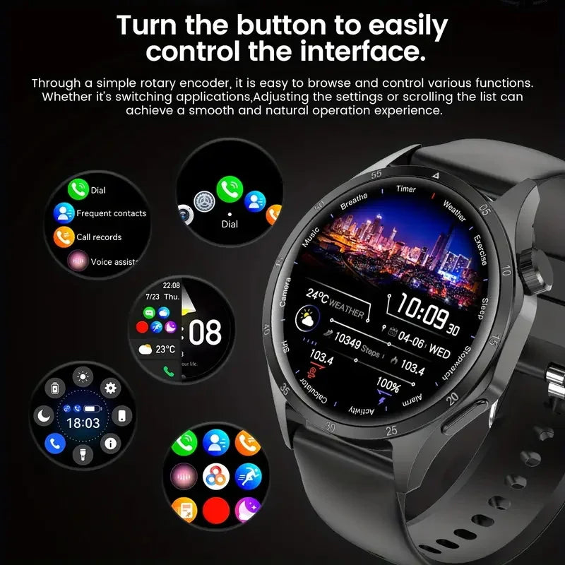 2026 New Smart Watch Men Women 1.52"HD AMOLED Screen GPS Motion trajectory Heart Rate Bluetooth Call 100+Sports Modes SmartWatch