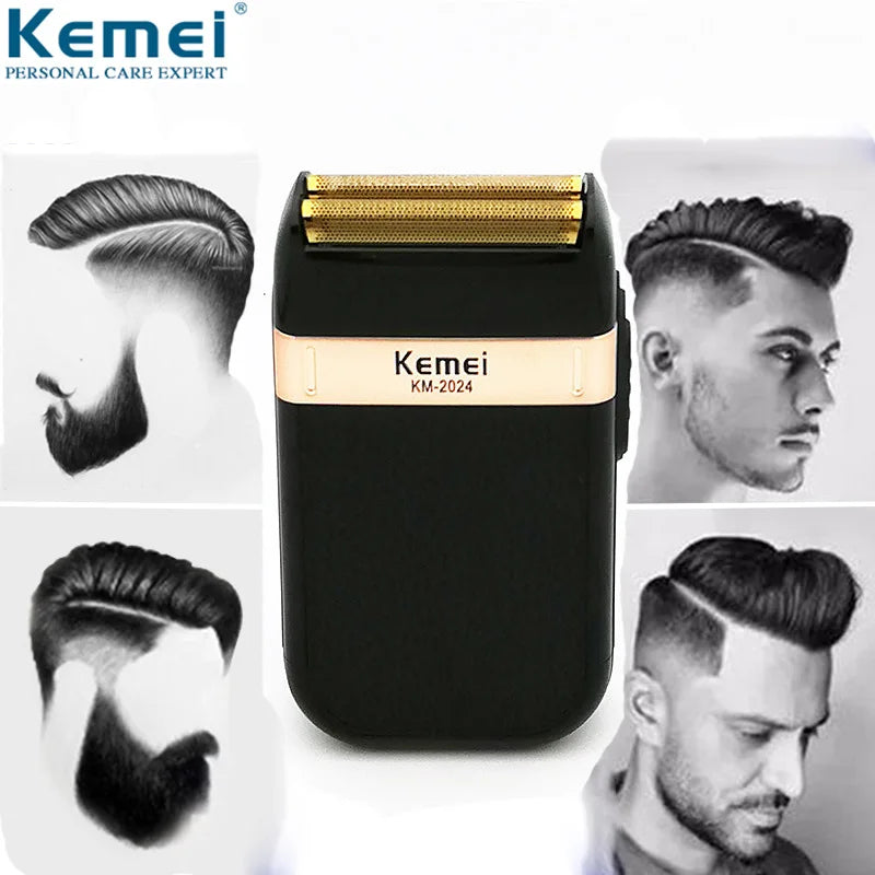Kemei Twin Blade Waterproof Reciprocating Cordless Razor USB Rechargeable Shaving Machine Electric Shaver for Men Barber Trimmer