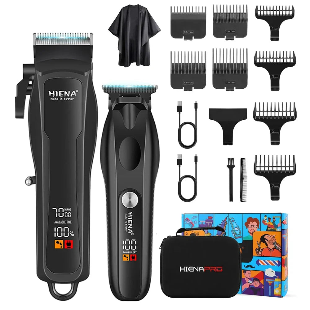 Hair Clippers for Men Professional Cordless Barber T-Blade Beard/Hair Trimmer Set Electric Razor Foil Shaver Nose Men's Hair Cut