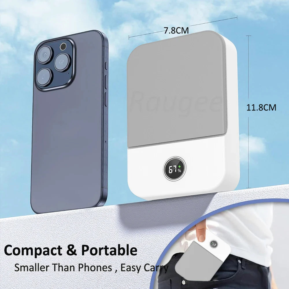 2000mAh Waist Fan Portable Hanging Neck Fan USB Rechargeable 3 Gear Bladeless Waist Neck Fan for Outdoor Working Air Cooler Fan