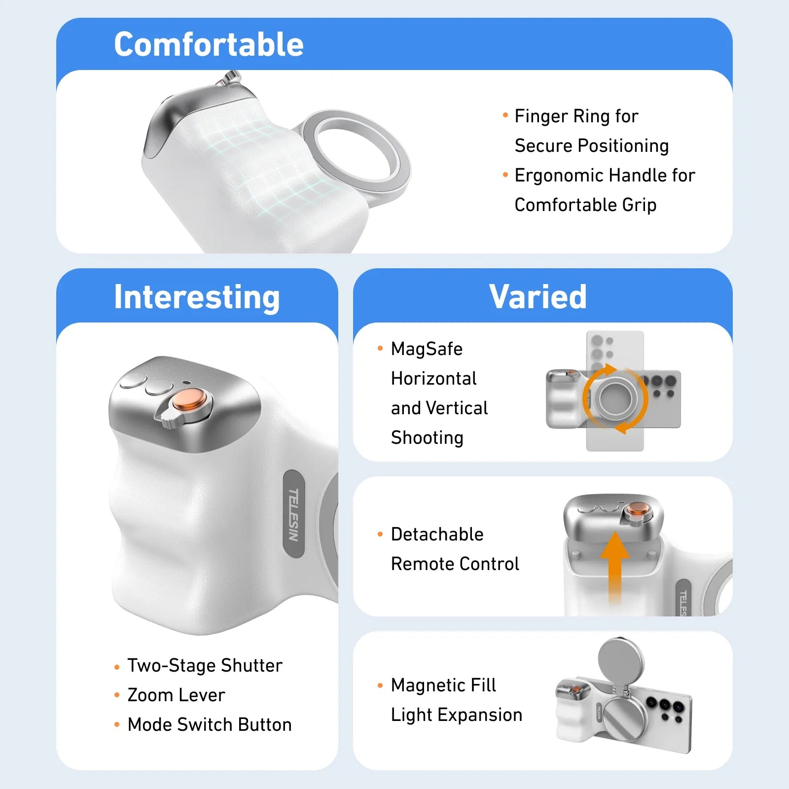 Taixun Qupaile Magnetic Camera is suitable for Apple, Huawei, Android phone photography controller shooting wireless Bluetooth r