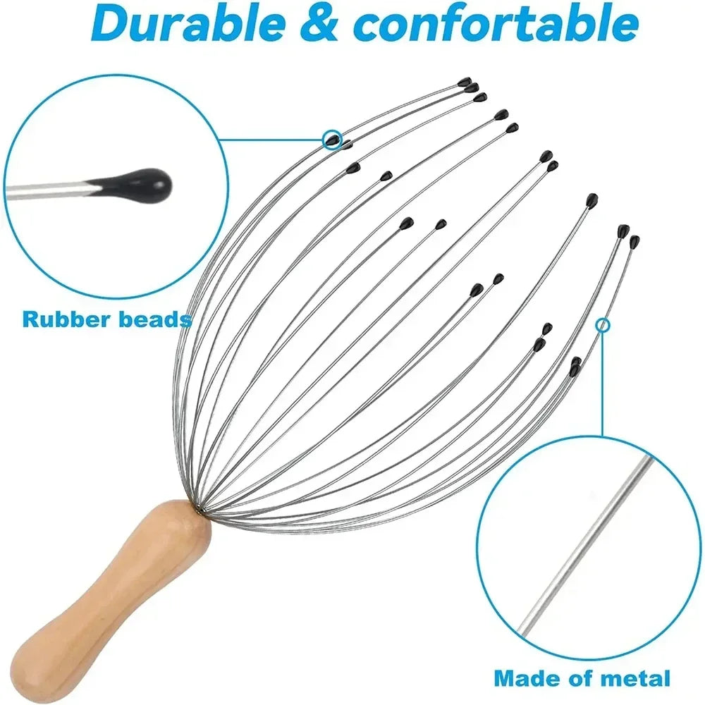 Head Massager Head Scratching Octopus Scalp 24 Fingers Non Soul Extractor Divine Head Relaxing For Healthy Care Relax Massager