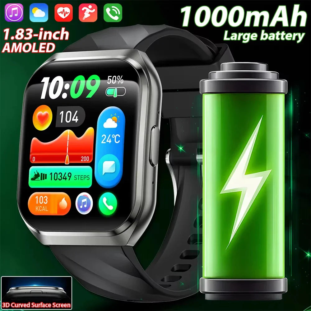 GPS Track Altimeter 1000mAh Battery IP68 Waterproof Heart Rate BT Call Sport Man Smartwatch New Outdoor Men Adult Smart Watch
