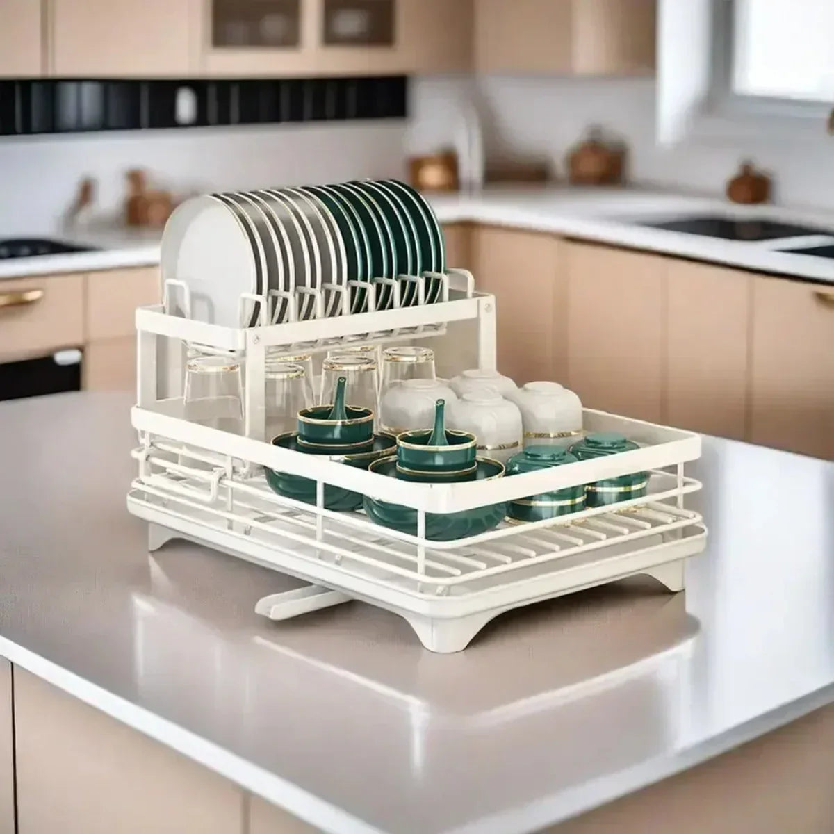 Hot-selling Bowl Rack - Double-layer Dish and Bowl Drainer Adjustable Kitchen Utensil Organizer Space-saving Suitable for Plates