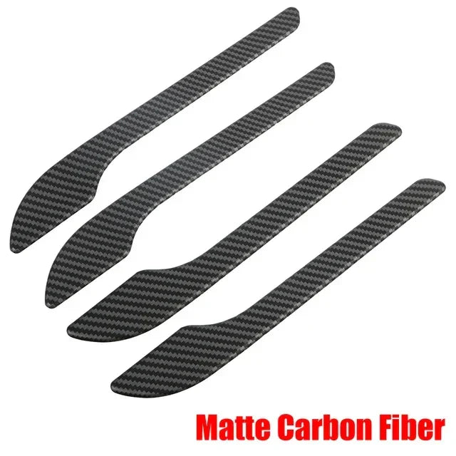4pcs Set of Black Carbon Fiber Door Handle Covers for Tesla Model 3 & Y - Scratch-Resistant  Tape Polished Finish Amagi