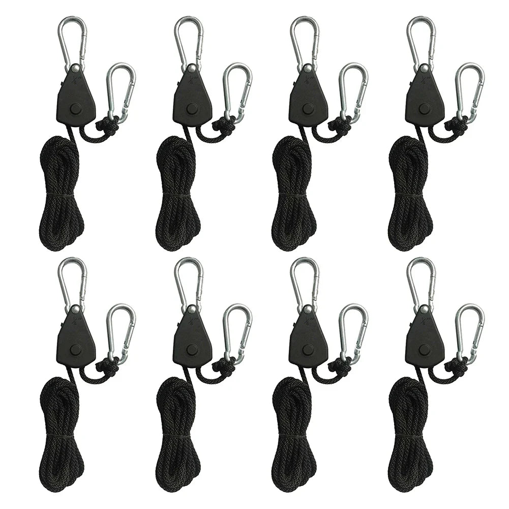 1/2/4/6/8/10/12/14/16pcs Hanger Pulley Ratchets Kayak Rope 1.6M Rope Pulley Ratchet Locking Hanger Sky Curtain Tent for Camping