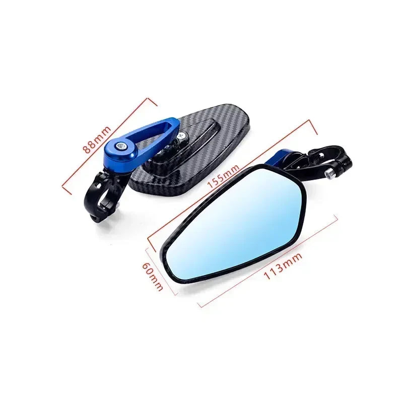 Universal Motorcycle Rearview Mirror Carbon Fiber Pattern Handlebar Mirror Modified Inverted Rear Mirror Motorbike Accessories