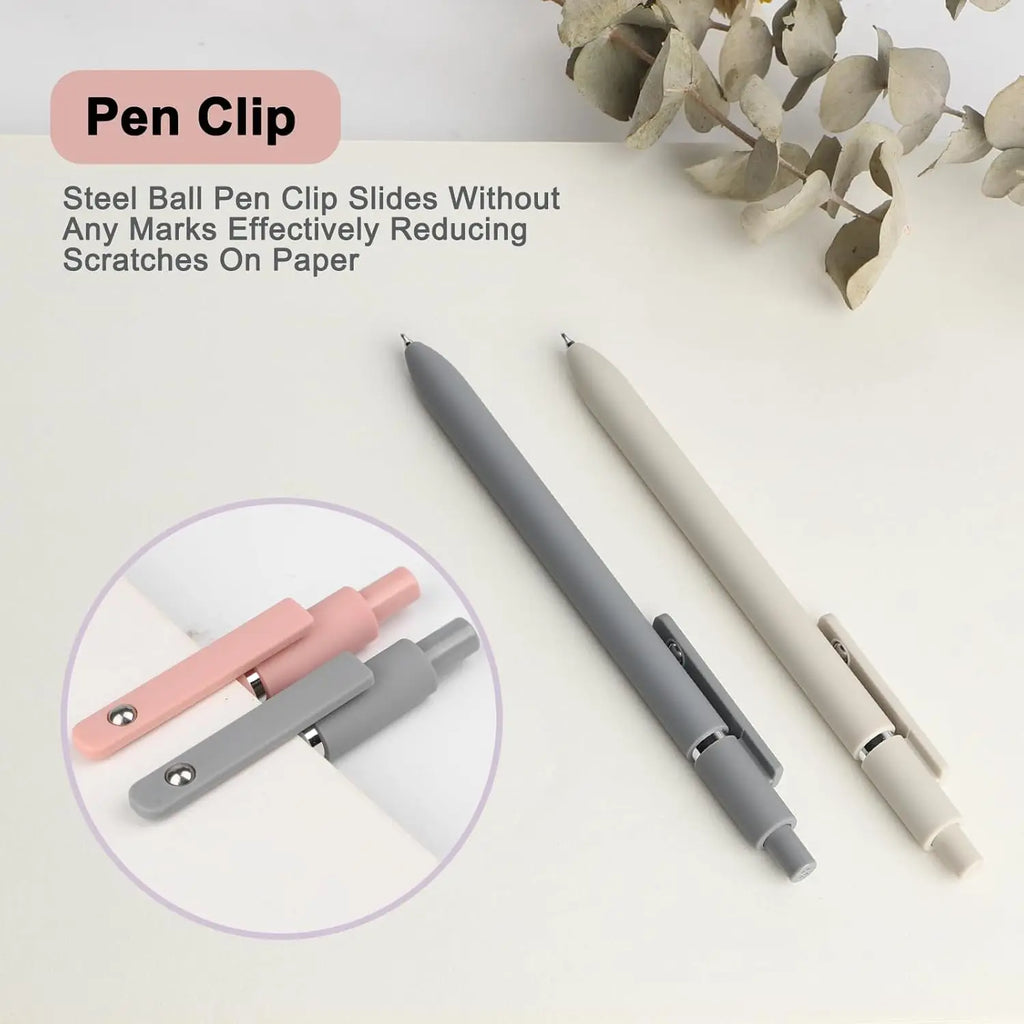 5-Pack Quick-Dry Gel Pens, Fine Point Retractable Rolling Ball Black Ink, Smooth Writing for School Office Home