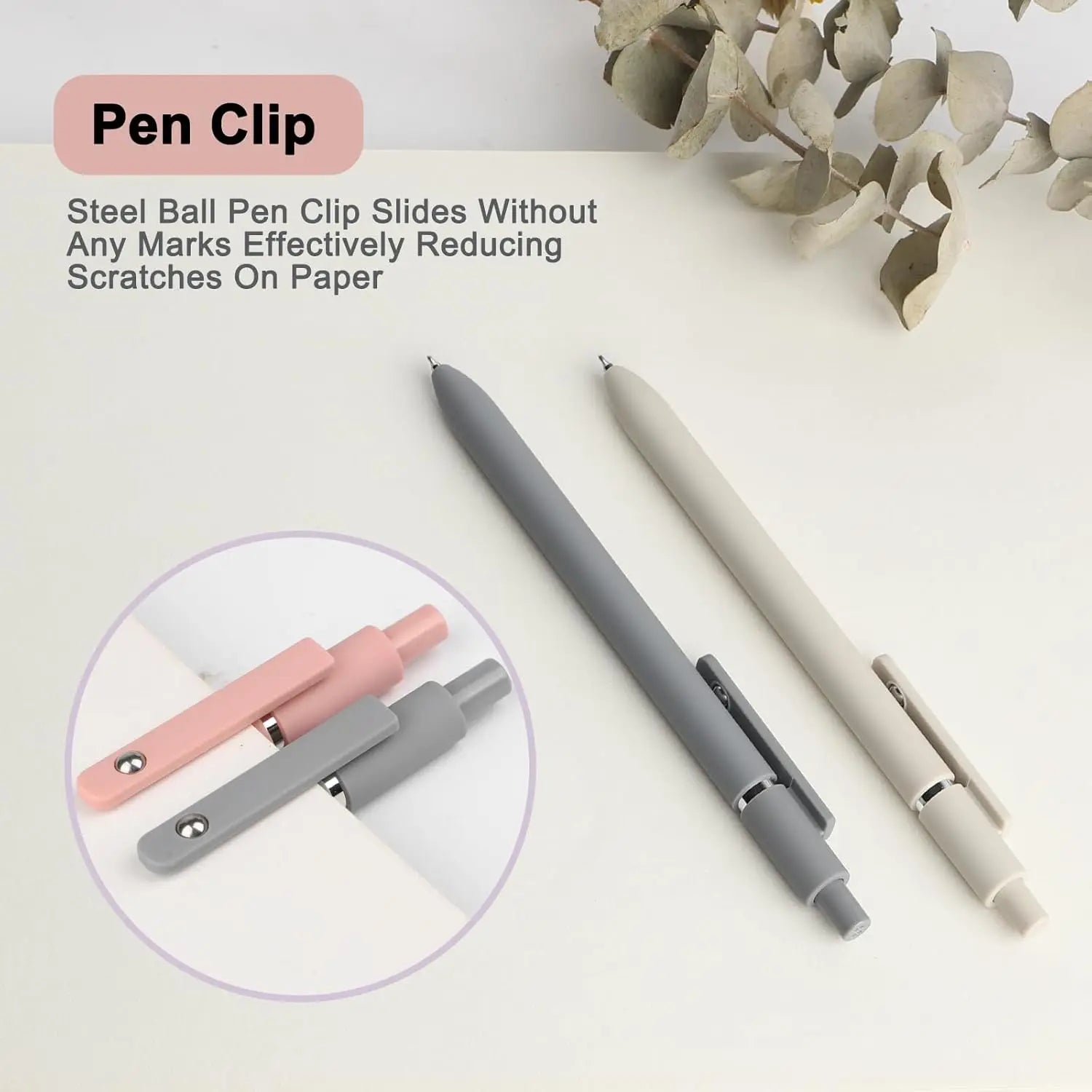 5-Pack Quick-Dry Gel Pens, Fine Point Retractable Rolling Ball Black Ink, Smooth Writing for School Office Home