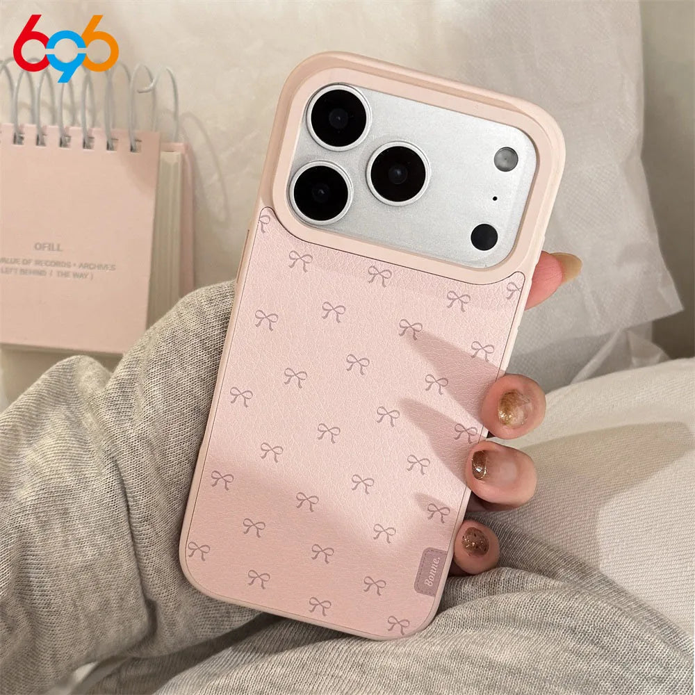 New Pink Cute Bow Phone Case Anti Drop For Iphone 17Promax 17Plus 17 16Pro Max 16Plus 16 15Promax 15plus 15Pro 14Promax 14Pro 13