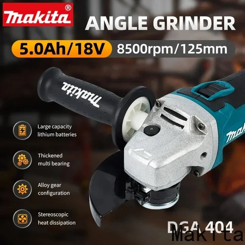 Original Makita DGA404 18V Brushless Electric Angle Grinder  Cordless Grinder Metal Wood Grinding Polishing Cutting Power Tool