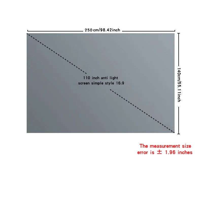 60-110 inch simple anti light screen suitable for office, outdoor, and indoor use, portable projection screen