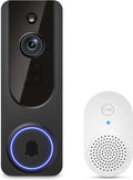 Wireless Doorbell Camera with Indoor Receiver, AI Detection, 2-Way Talk, Night Vision