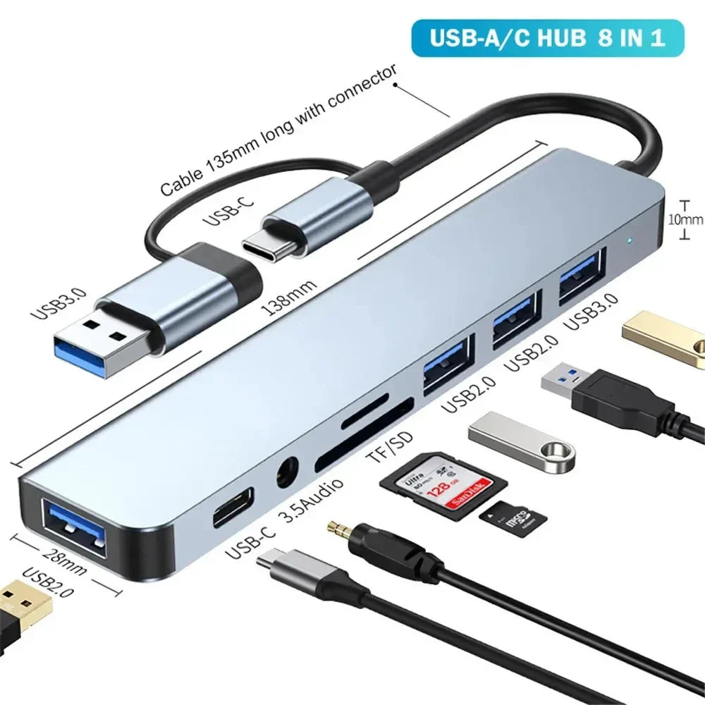 5Gbps USB 3.0 HUB USB C HUB USB C Docking Station High Speed Transmission OTG Adapter Splitter TYPE-C HUB For Laptop Macbook