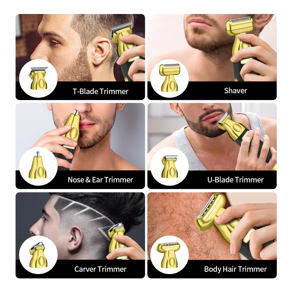 Professional Beard Hair Trimmer For Men Electric Razor and Sideburn Trimmer for Men Rechargeable USB with Display Body Beard