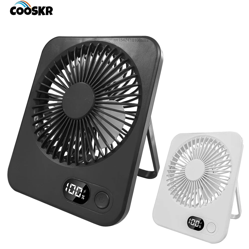 Desk Fan USB RechargeableMini 180° Tilt Folding Personal Fan 5 Gear Wind Portable Wall Fan Table Fan for Office Home Small Fan