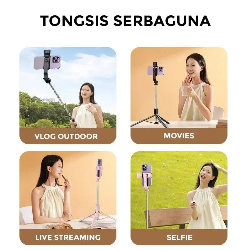 Selfie Stick 1.7 Meter Ultra Long Stretch Portable Phone Holder Bluetooth Remote With Fill light Tripod Stand For Live Broadcas