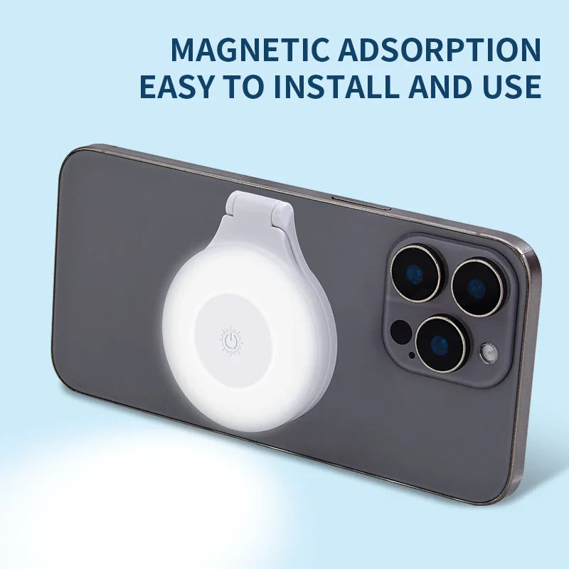 Magnetic Selfie LED Fill Light with Magsafe Compatibility ABS Material for Photography TikTok Zoom Calls Video Selfies