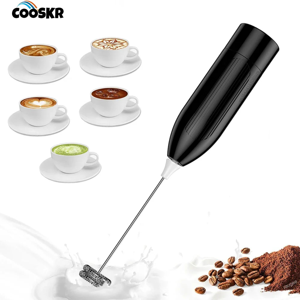 Mini Milk Frother Wireless Handheld Milk Foamer Automatic Rotary Electric Blender for Coffee Latte Cappuccino Maker Milk Frother