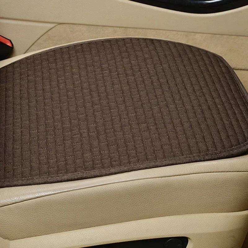 Universal Size Anti-slip Car Seat Cover Car Seat Front Seat Protector Cushion Linen Fabric Car Accessories No Backrest